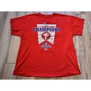 Philadelphia Phillies 2008 World Series Champions Shirt Mens Large Red MLB Delta